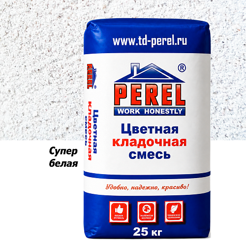 Супер-белая кладочная смесь Perel SL 0001 25 кг Супер-белая кладочная смесь Perel SL 0001 25 кг
