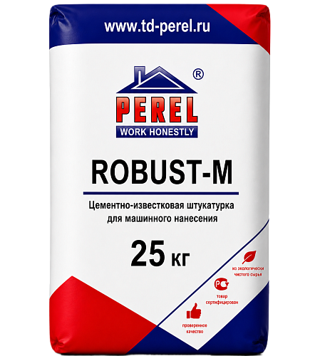Perel Robust-M, 25 кг, цементная штукатурка для машинного нанесения Perel Robust-M, 25 кг, цементная штукатурка для машинного нанесения
